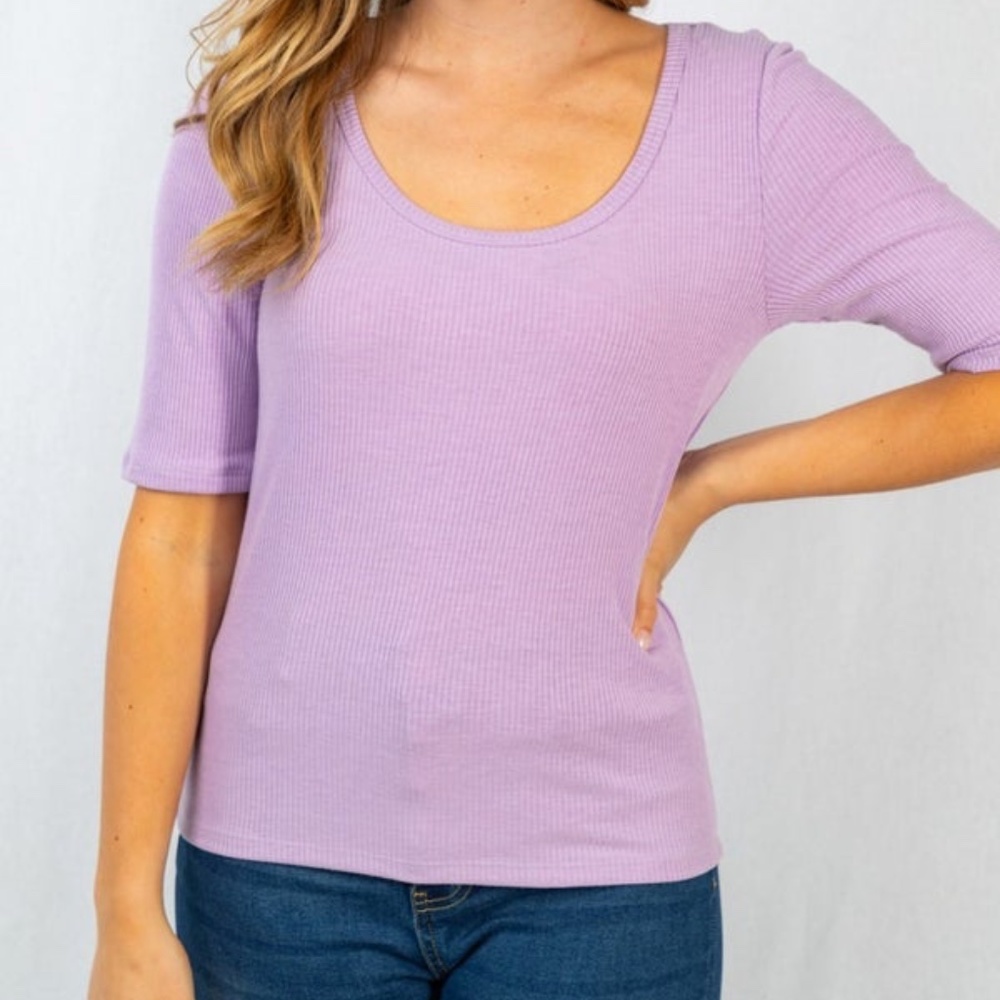 Lavender scoop neck